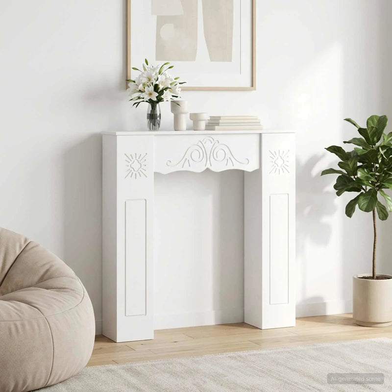 Fireplace Surround White 102 x 20 x 102 cm Engineered Wood