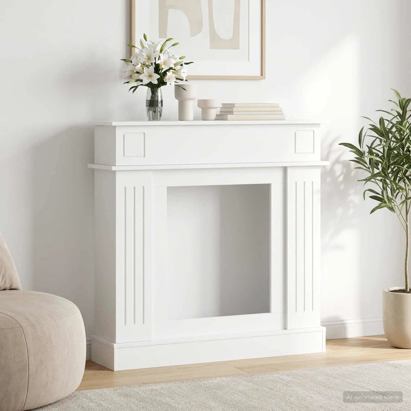 Fireplace Surround White 102 x 26 x 100 cm Engineered Wood