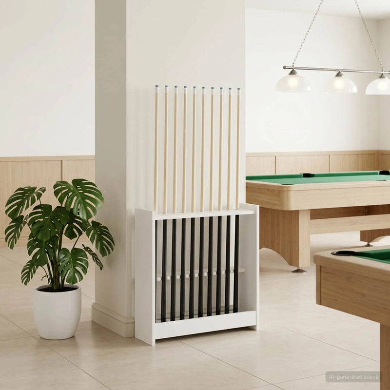 Billiard Cue Stand Engineered Wood 60 x 20 x 57 cm White