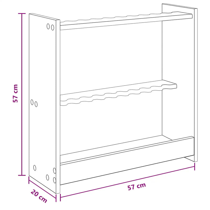 Billiard Cue Stand Engineered Wood 60 x 20 x 57 cm White