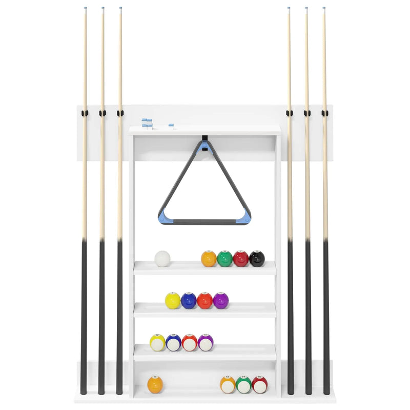 Billiard Cue Stand Engineered Wood 93 x 12 x 103 cm White