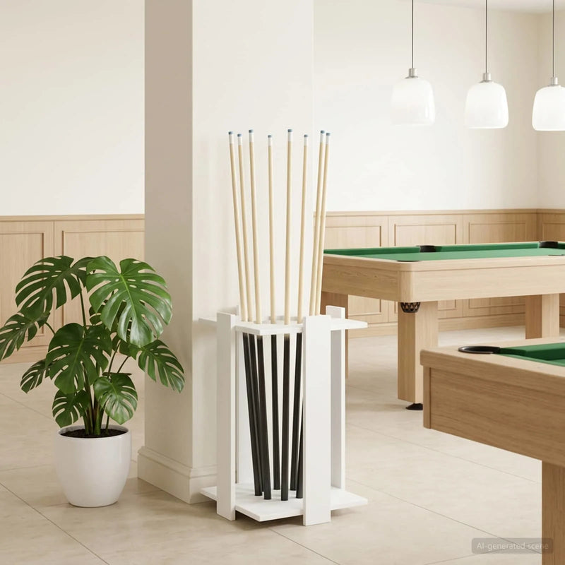 Billiard Cue Stand Engineered Wood 42 x 43 x 60 cm White