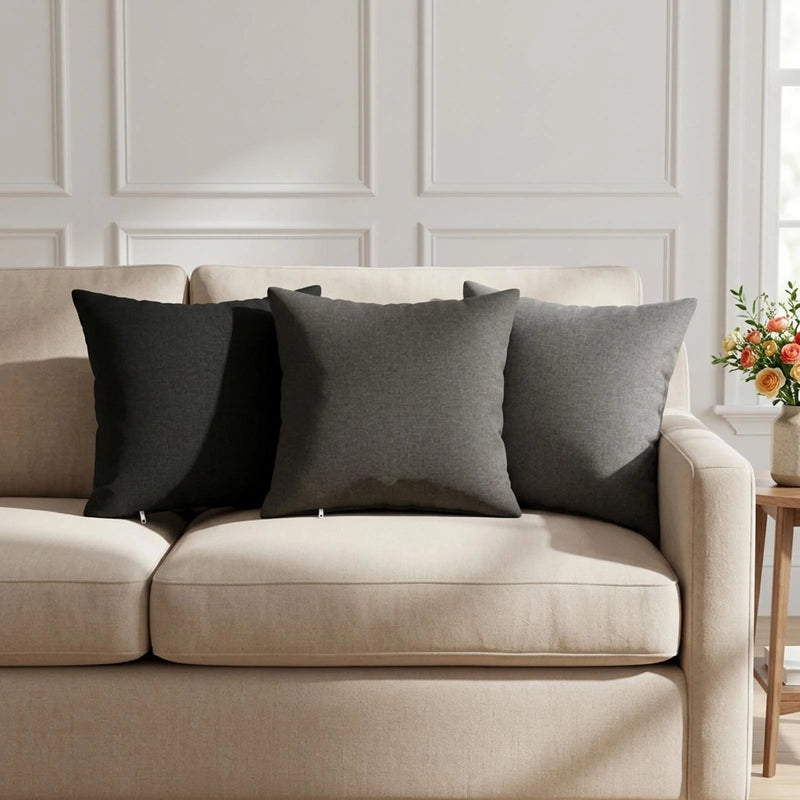 Cushion Cover 6 pcs HEERLEN Light Grey 40 x 40 cm Fabric