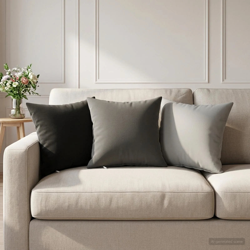 Cushion with Pillow HEERLEN 2 pcs Anthracite Polyester