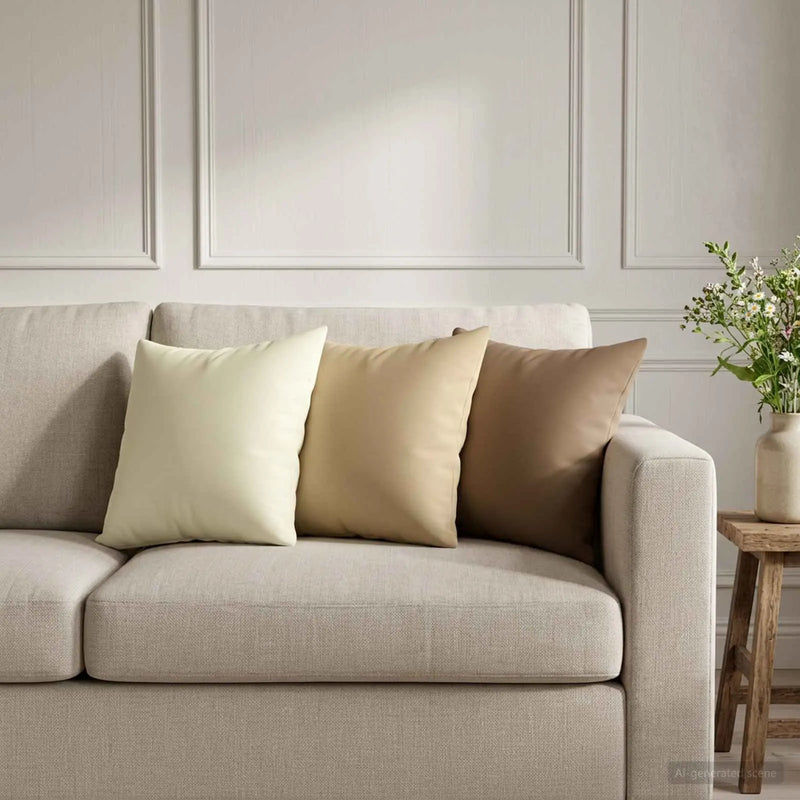 Cushion with Pillow HEERLEN 2 pcs Beige Polyester