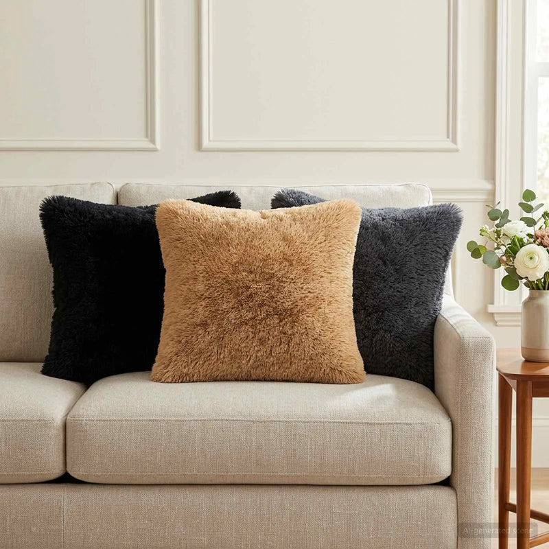 Cushion Cover 2 pcs HEERLEN Anthracite 40 x 40 cm PV Fleece