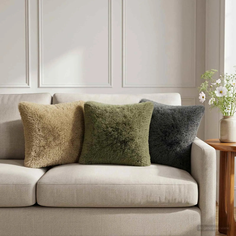 Cushion Cover 2 pcs HEERLEN Light Grey 40 x 40 cm PV Fleece