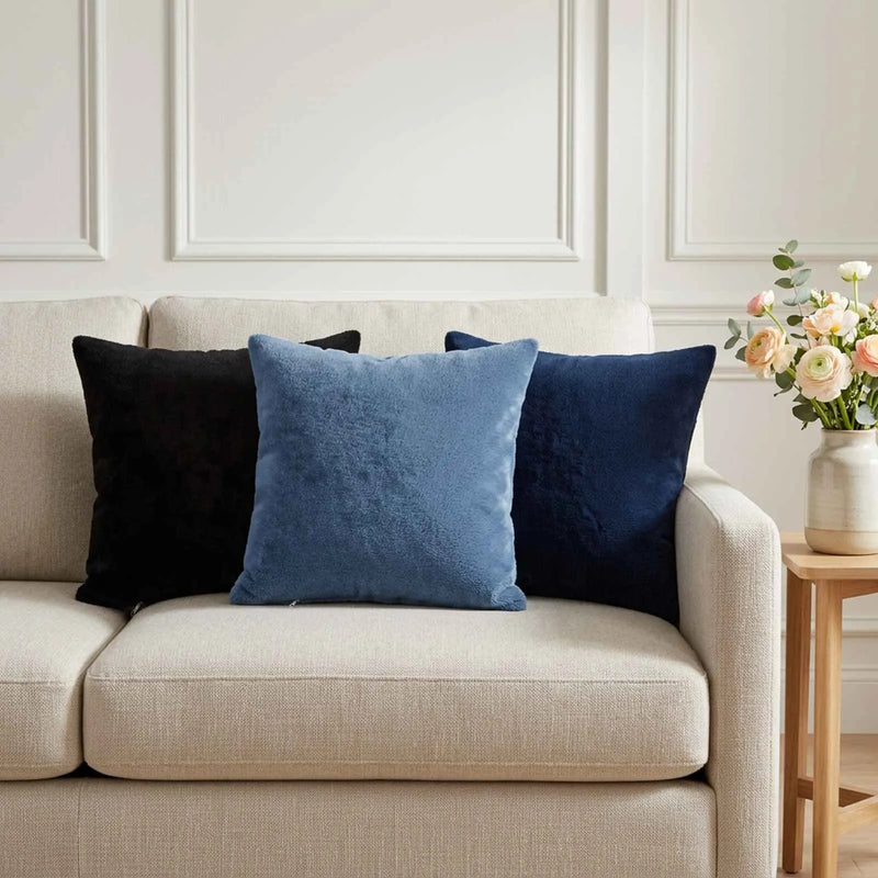 Throw Pillow 12 pcs HEERLEN Black 40 x 40 cm Flannel