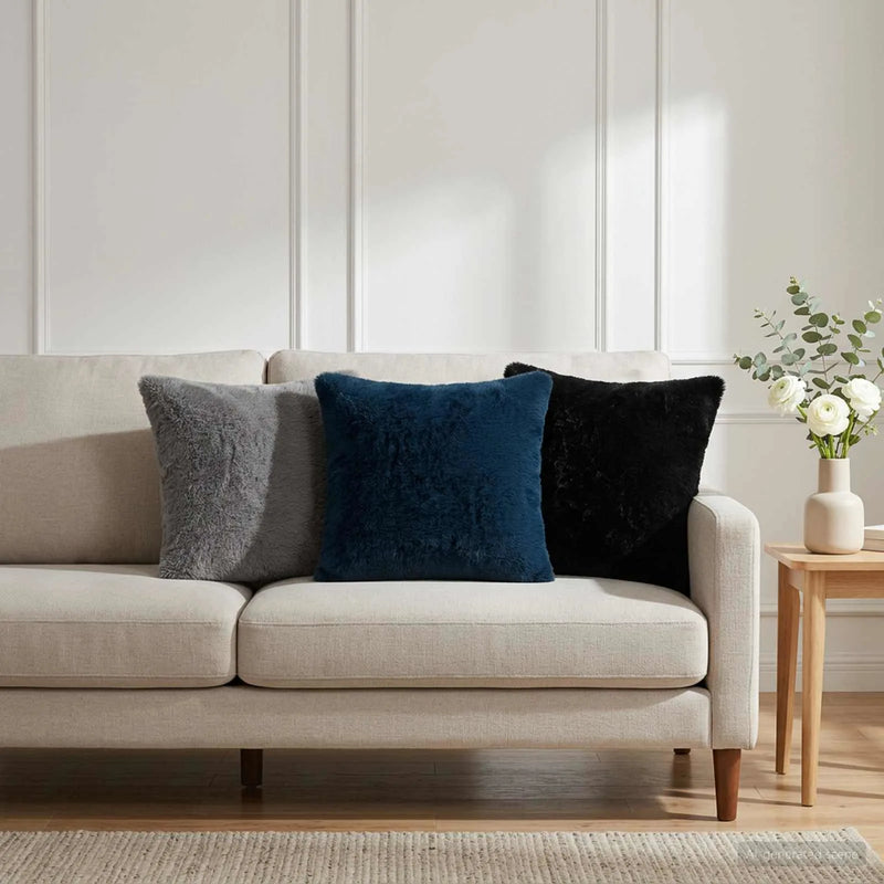 Cushion Cover 2 pcs HEERLEN Dark Grey 40 x 40 cm