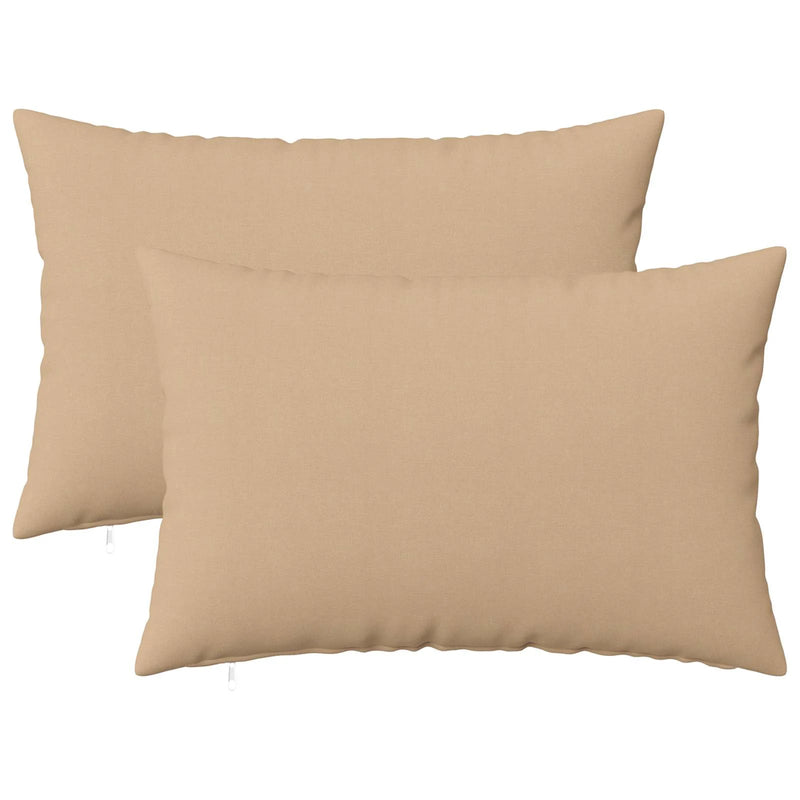 Cushion Cover 2 pcs HEERLEN Cream 30 x 50 cm Fabric