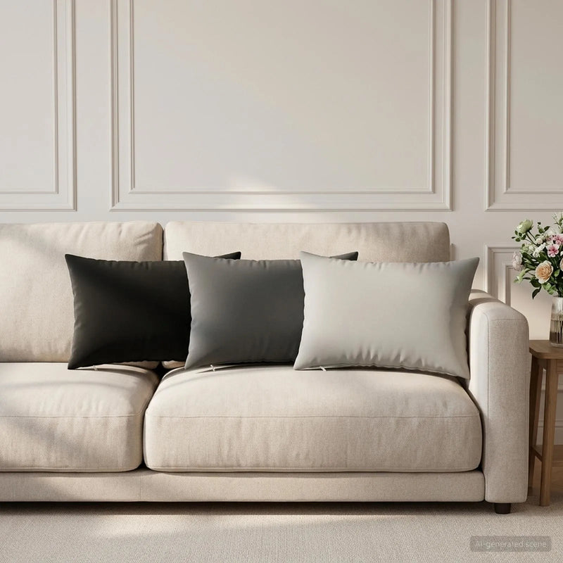 Cushion with Pillow HEERLEN 2 pcs Black Polyester