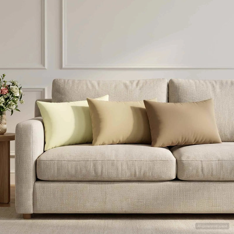 Cushion with Pillow HEERLEN 2 pcs Beige Polyester