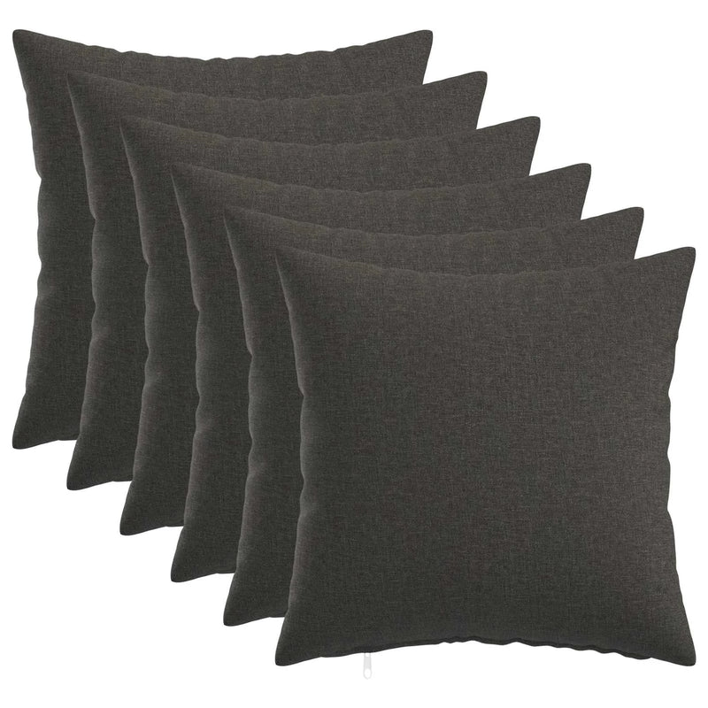 Cushion Cover 6 pcs HEERLEN Dark Grey 40 x 40 cm