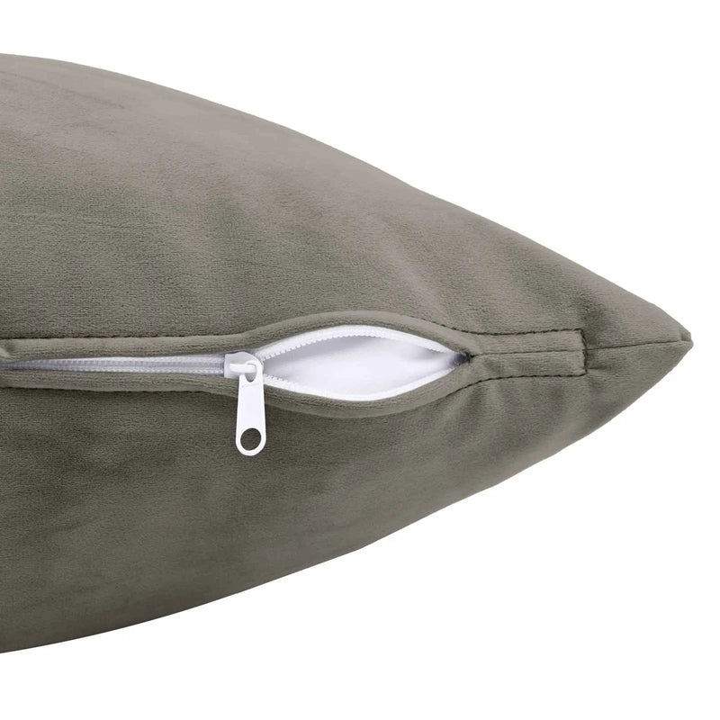 Cushion Cover 6 pcs HEERLEN Light Grey 40 x 40 cm Velvet