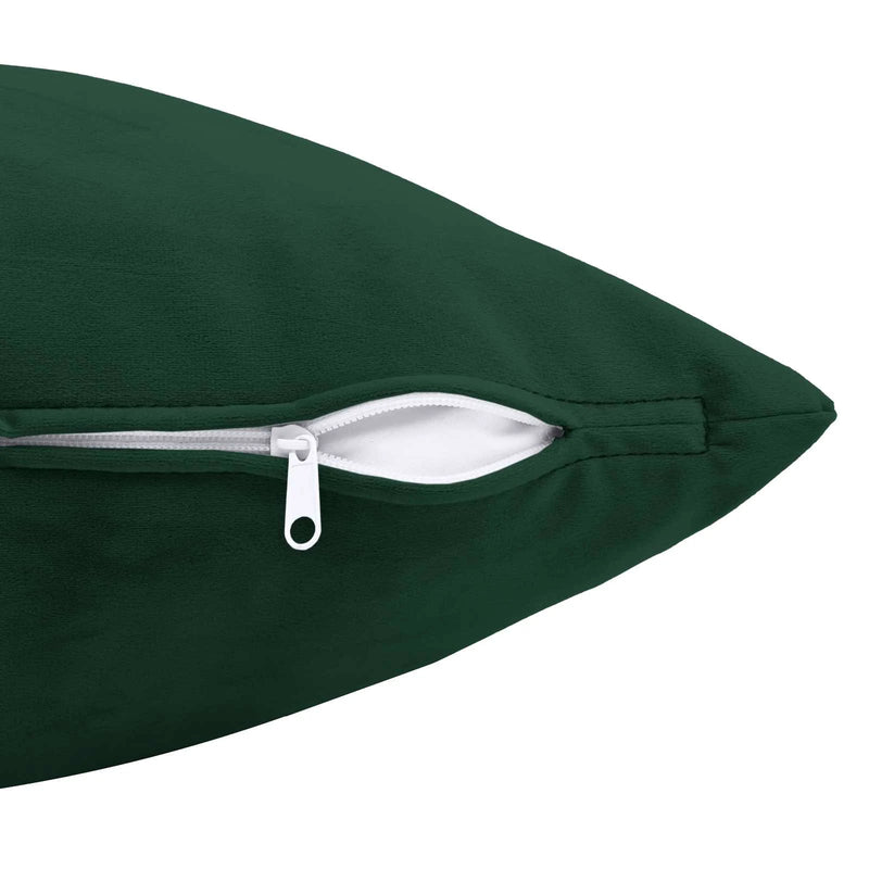 Cushion Cover 2 pcs HEERLEN Dark Green 40 x 40 cm Velvet