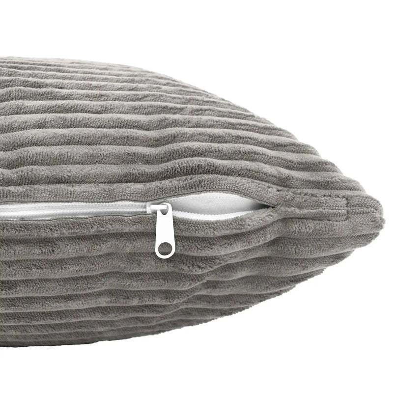 Cushion Cover 2 pcs HEERLEN Light Grey 40 x 40 cm Corduroy