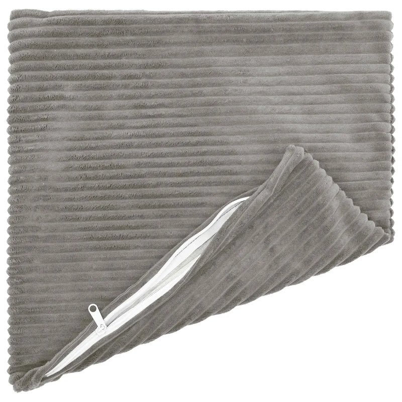 Cushion Cover 2 pcs HEERLEN Light Grey 40 x 40 cm Corduroy