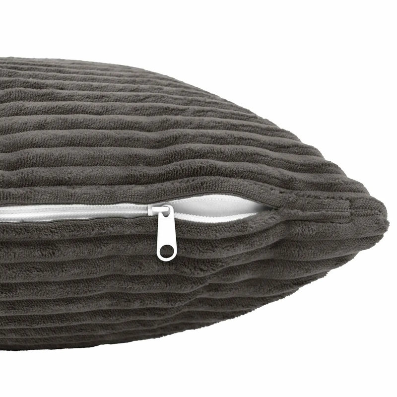 Cushion Cover 2 pcs HEERLEN Dark Grey 40 x 40 cm Corduroy