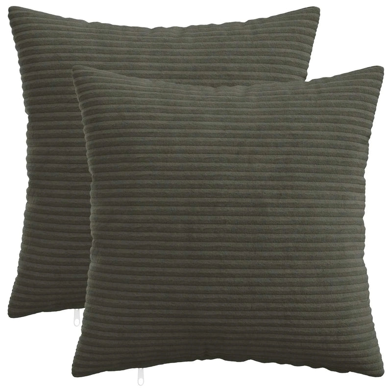 Cushion Cover 2 pcs HEERLEN Anthracite 40 x 40 cm Corduroy