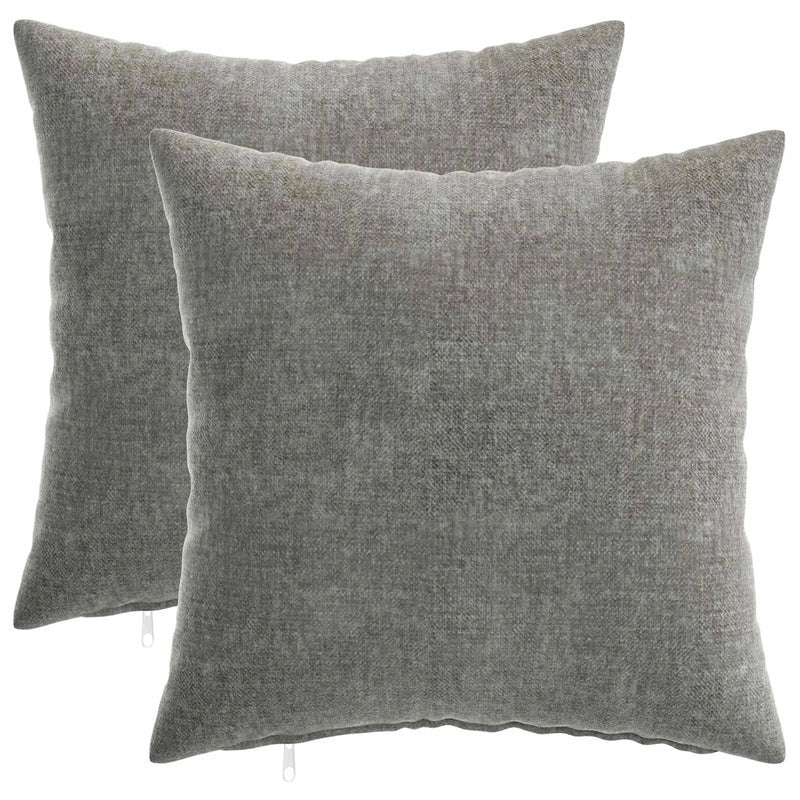 Cushion Cover 2 pcs HEERLEN Dark Grey 40 x 40 cm