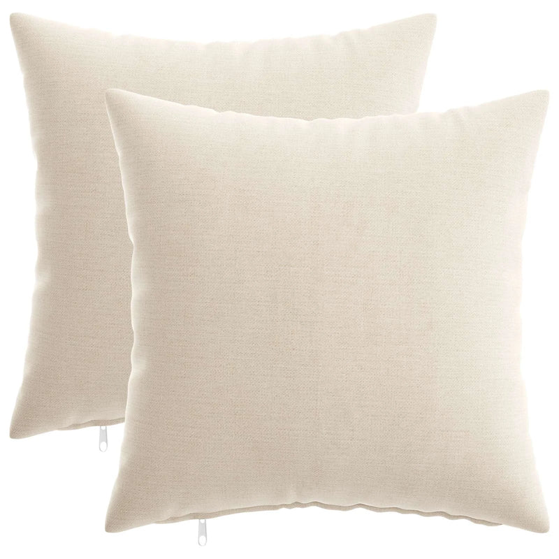 Cushion Cover 2 pcs HEERLEN Cream 40 x 40 cm Chenille Fabric