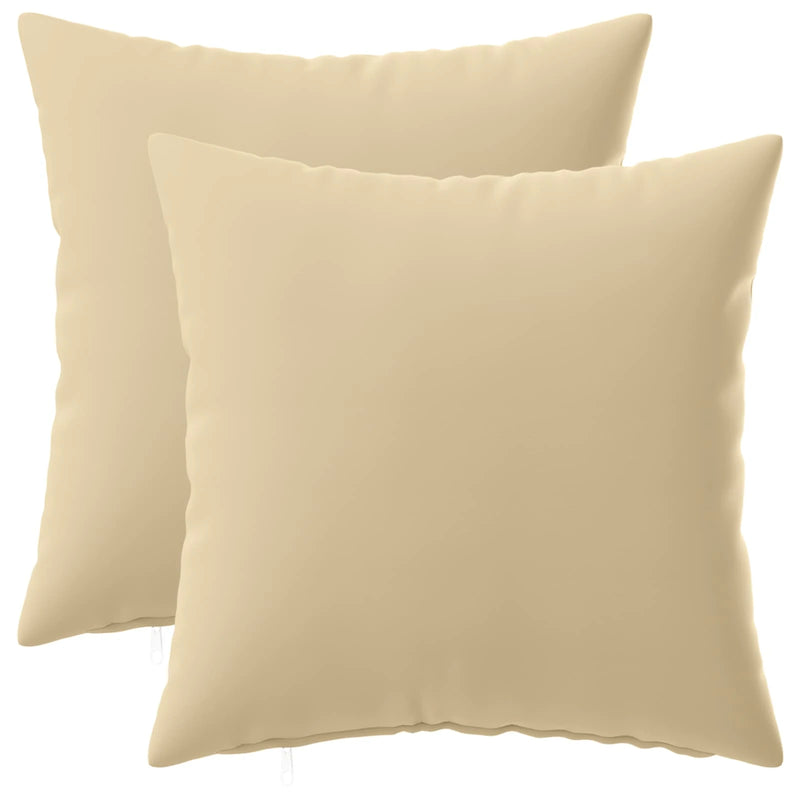 Cushion Cover 2 pcs HEERLEN Beige 40 x 40 cm Polyester