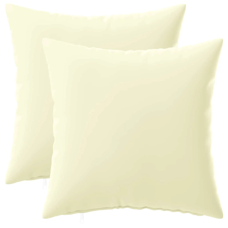 Cushion Cover 2 pcs HEERLEN Cream 40 x 40 cm Polyester