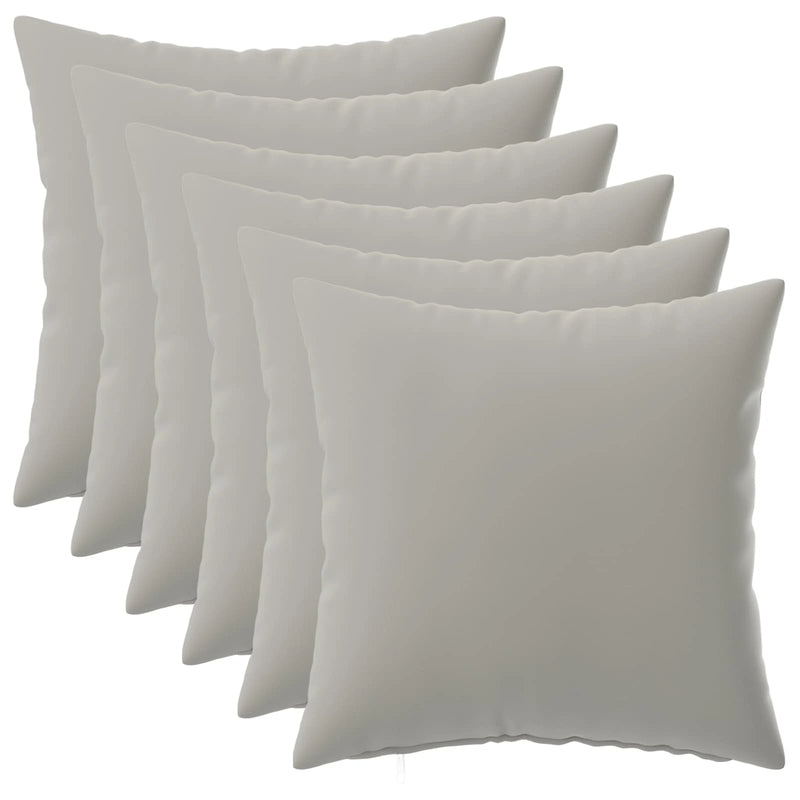 Cushion Cover 6 pcs HEERLEN Grey 40 x 40 cm Polyester