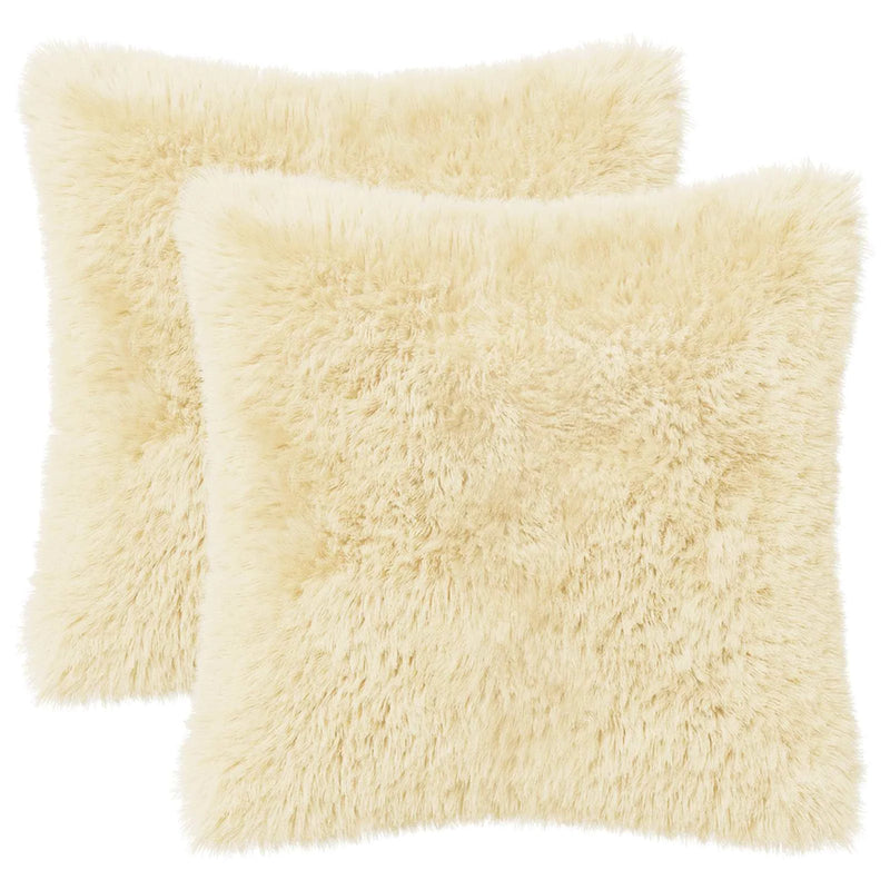 Cushion Cover 2 pcs HEERLEN Cream 40 x 40 cm PV Fleece
