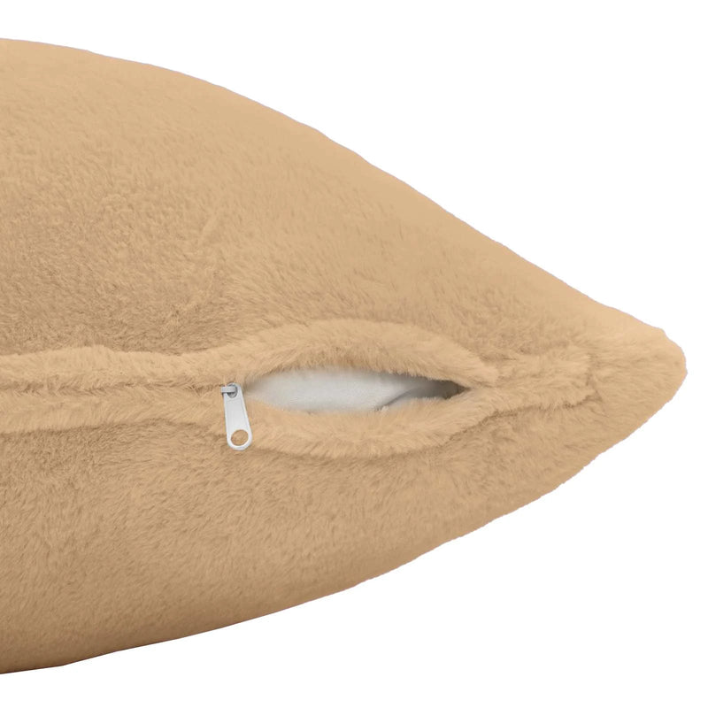 Cushion Cover 2 pcs HEERLEN Cream 40 x 40 cm Faux Rabbit Fur