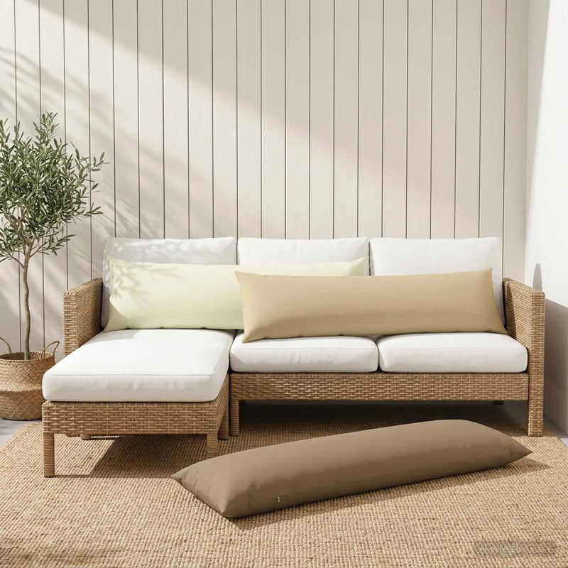 Cushion with Pillow HEERLEN Taupe 40 x 145 cm Polyester