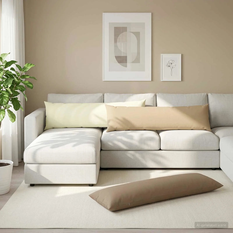 Cushion with Pillow HEERLEN Taupe 40 x 145 cm Polyester