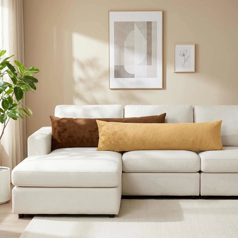 Throw Pillow 2 pcs HEERLEN Light Brown 40 x 145 cm Flannel