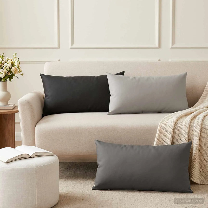 Cushion with Pillow HEERLEN 2 pcs Anthracite Polyester