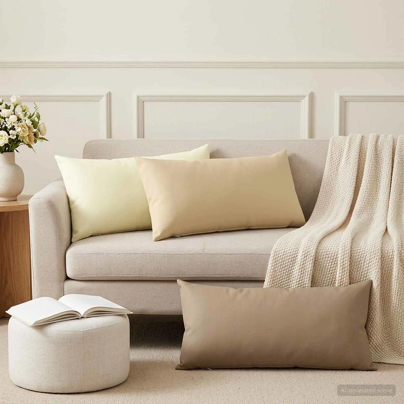 Cushion with Pillow HEERLEN 2 pcs Taupe Polyester