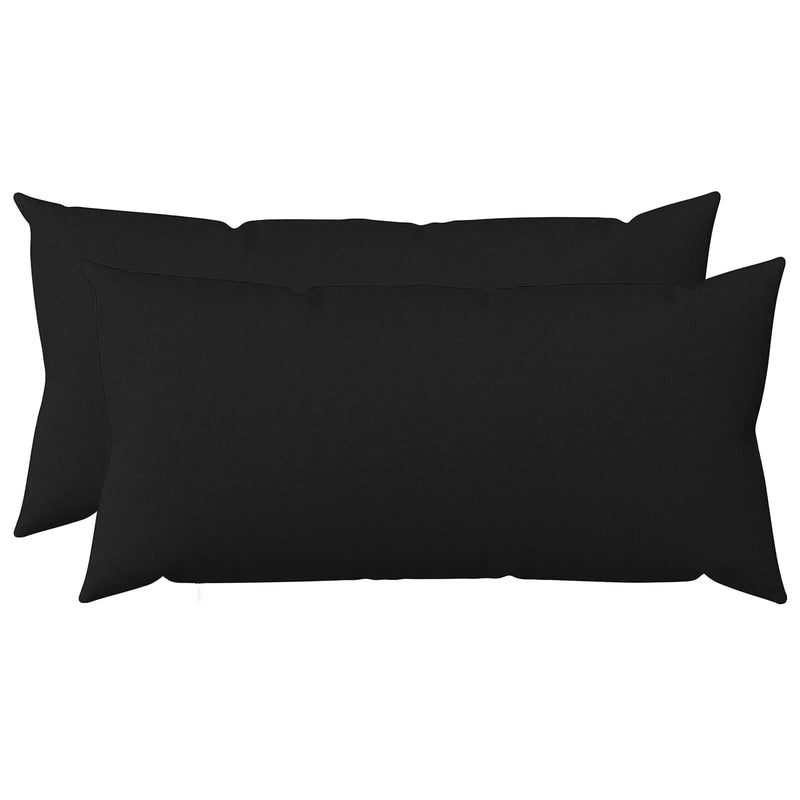 Cushion Cover 2 pcs HEERLEN Black 40 x 80 cm