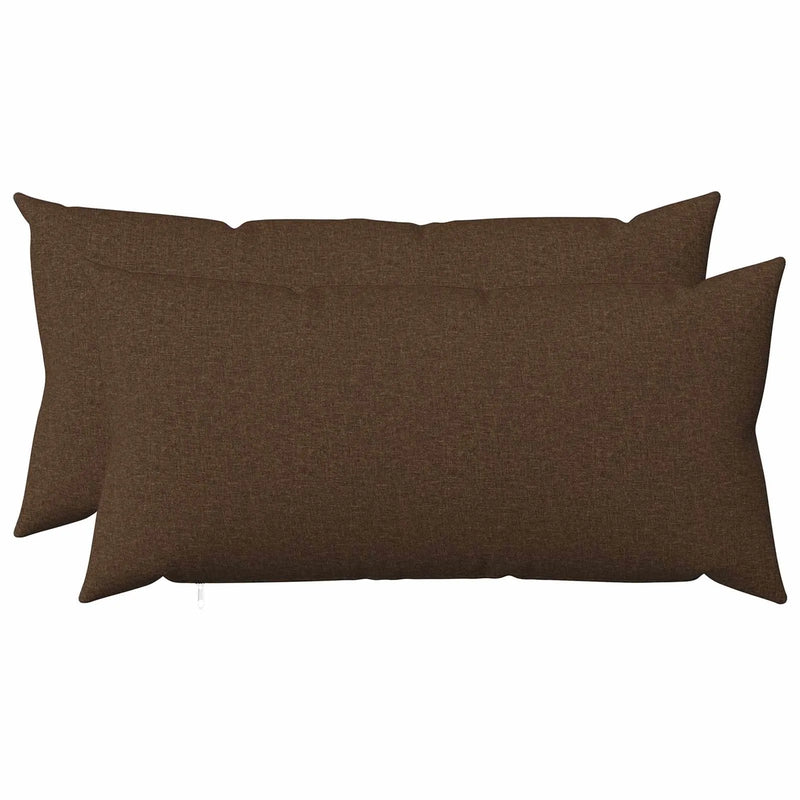 Cushion Cover 2 pcs HEERLEN Brown 40 x 80 cm