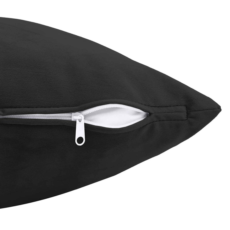 Cushion Cover 2 pcs HEERLEN Black 40 x 80 cm Velvet