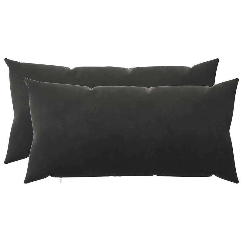 Cushion Cover 2 pcs HEERLEN Black 40 x 80 cm Velvet