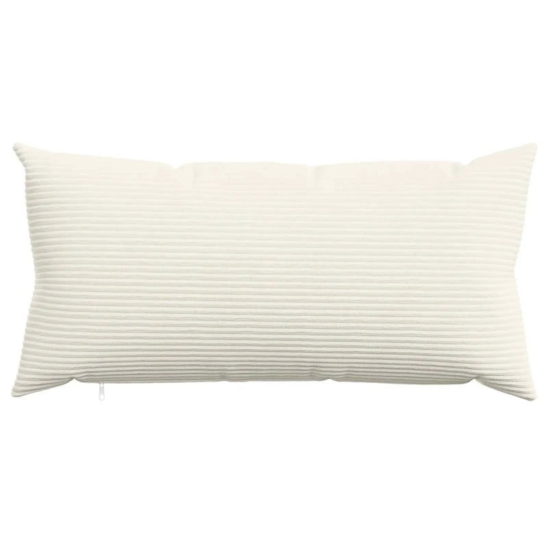 Cushion Cover 2 pcs HEERLEN Cream 40 x 80 cm Corduroy