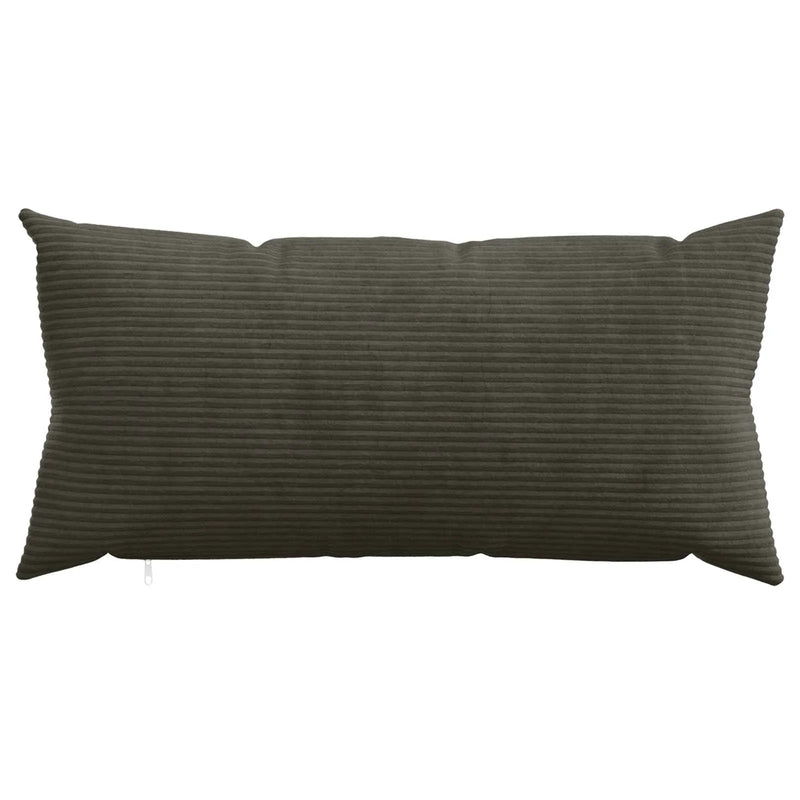 Cushion Cover 2 pcs HEERLEN Anthracite 40 x 80 cm Corduroy