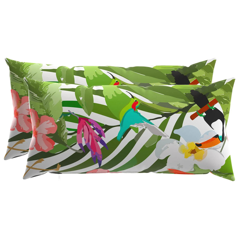 Cushion Cover 2 pcs HEERLEN Black 40 x 80 cm Polyester
