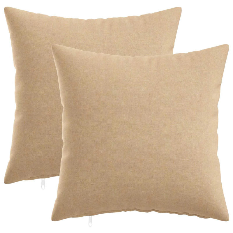 Cushion Cover 2 pcs HEERLEN Cream 45 x 45 cm Fabric
