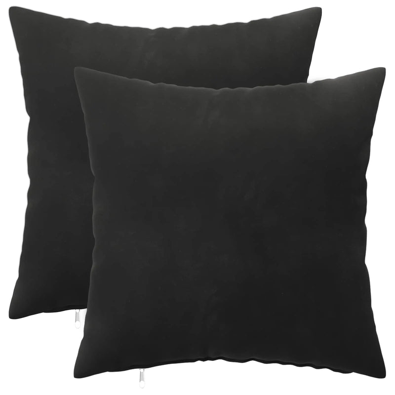Cushion Cover 2 pcs HEERLEN Black 45 x 45 cm Velvet