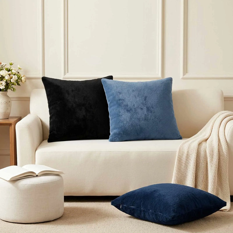 Throw Pillow 6 pcs HEERLEN Light Brown 45 x 45 cm Flannel