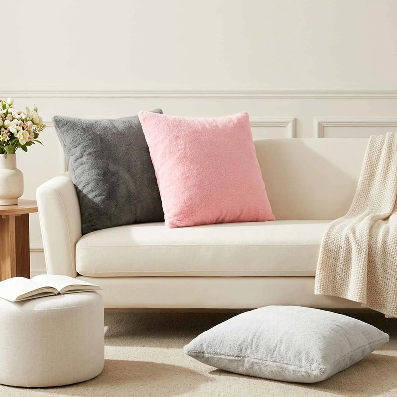 Throw Pillow 2 pcs HEERLEN Dark Grey 50 x 50 cm Flannel