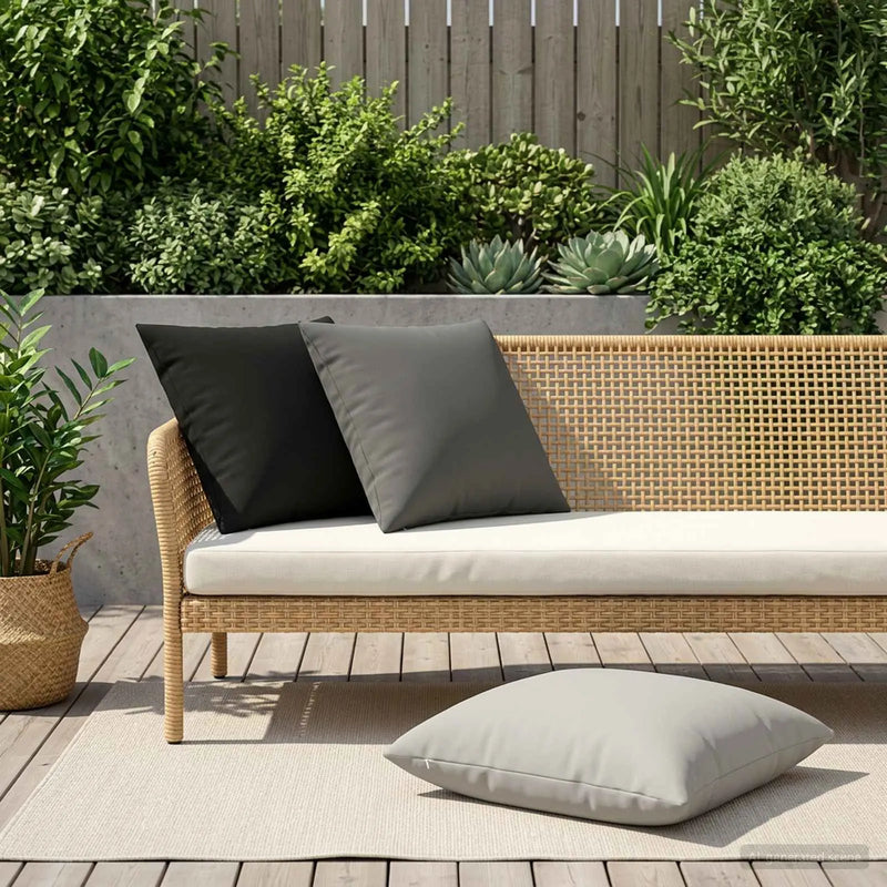 Cushion with Pillow HEERLEN 2 pcs Anthracite Polyester