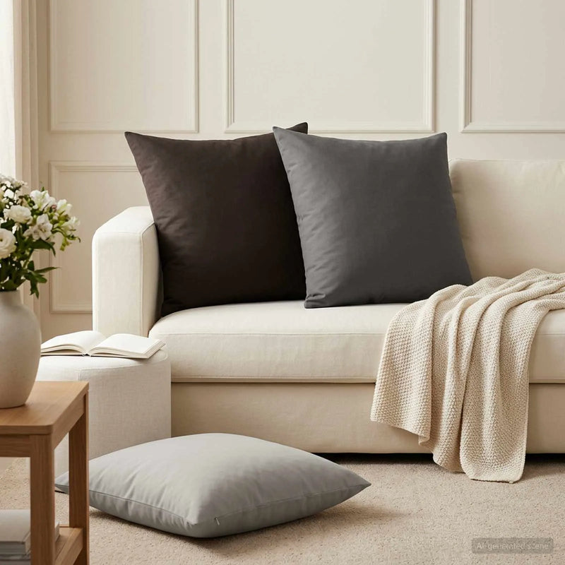 Cushion with Pillow HEERLEN 2 pcs Anthracite Polyester