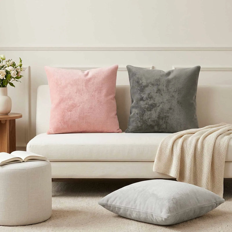 Throw Pillow 2 pcs HEERLEN Light Grey 55 x 55 cm Flannel