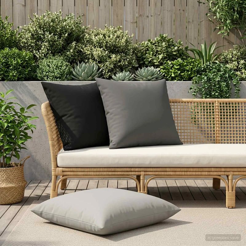 Cushion Cover 2 pcs HEERLEN Black 80 x 80 cm Polyester
